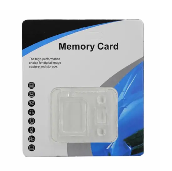 Custom Logo Micro SD Card TF Card Mini PP Case Blue Blister Packaging