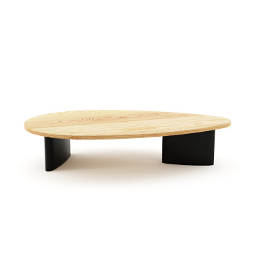 Mesa de madera ovalada de madera mesa larga
