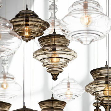 Western Style Grey and Clear Glass Pendant Light E27 110V/220V