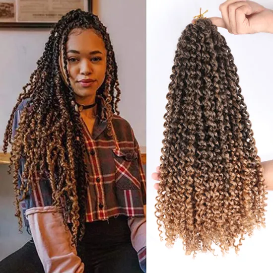 Synthetic Hair Extension Pre Twisted Pretwisted Passion Twist 24 Inch Water Wave Crochet Braids Passion Twist Hair