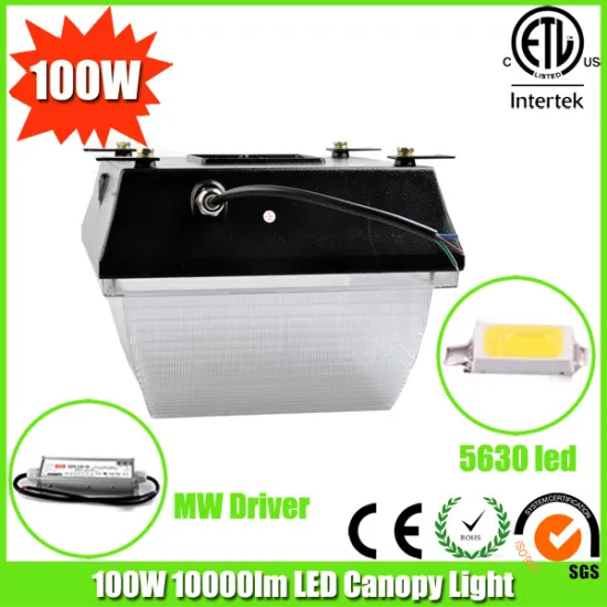 100W Recessed LED Canopy Lighting to Replace 400W Mh HPS
