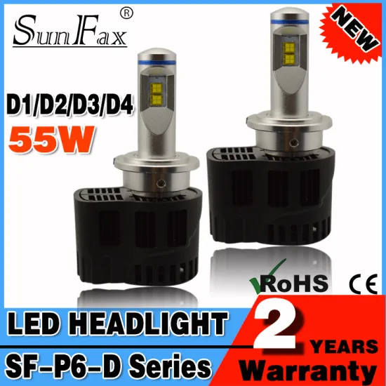 Super Brightness 12V P6 55W 5500lm led daytime running light auto led D1 D2 D3 D4 conversion kits car led bulb