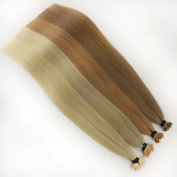 Wholesale Custom Logo Natural 100% Bone Straight Cuticle Aligned Hair Remy Cuticle Human Hair Extensions I Tip Stick Tip 26 Inch