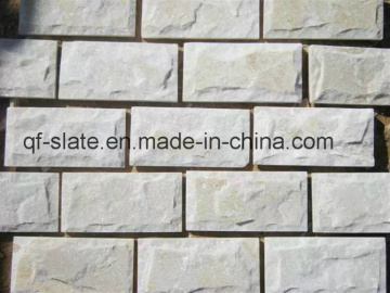 China Beige and White Quartzite Mushroom Stone for Wall Cladding