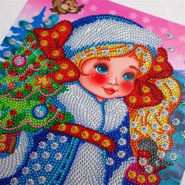 Navidad niña 5d Diamond Painting 30 * 40