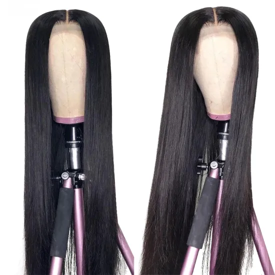 Wholesale 150 Density 4*4 Lace Closure Human Hair Wigs Straight Brazilian Virgin Hair Transparent Lace Closure Human Hair Wigs