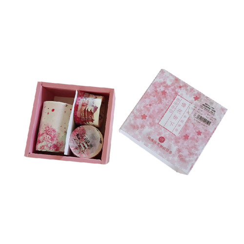 Pink folding card Packaging Paper Box with sleeve