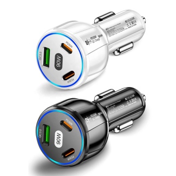 90W Car Charger with USB-C QC3.0 and PD for iPhone 15, Samsung, and More