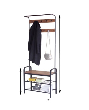 Industrial Wrought Iron Hallway Storage Organizer - Wholesale Folding Bench Stool Shoes Rack for Modern Homes