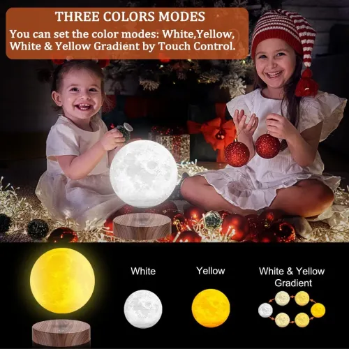 Левитирующая вращающаяся лунная лампа с 3 цветными режимами