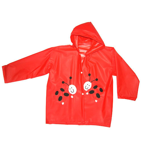 Red Lovely Girl Pvc Raincoat