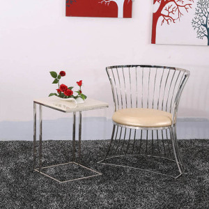 Salon simple marbre carré petite table basse