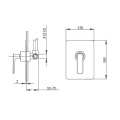 Shower mixer control valve for concealed installation