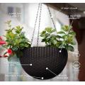 Resin Rattan Round Hanging Planter Baskets