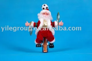 10&quot; santa play football and hoops/Santa toys/electrical santa