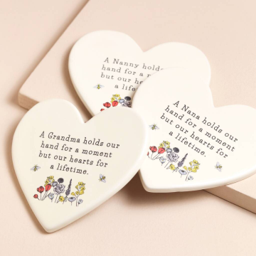 Sweet Heart-shaped Mother's Day Gift Cream Ceramic Heart Coaster