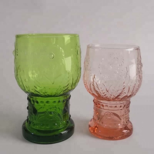 Apple Green Color Sunflower Glass Water Tumbler