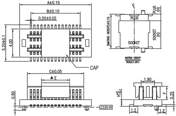 3.0~6.5 Dual Slot Female Board-to-Board Connectors