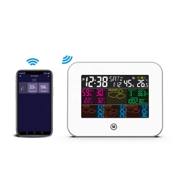 Smart WiFi Weather Station with Color Screen, Temperature, Humidity, and Forecast Clock