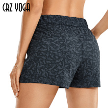 CRZ YOGA Women's Medium Rise Relaxed Fit Sports Shorts with Pockets