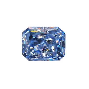 VVS1 GRA Certified Light Blue Radiant Cut Moissanite Looses for Jewelry Wholesale