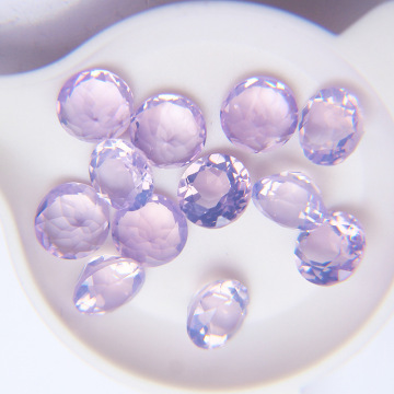 Natural Lavender Amethyst Round Loose Gemstone Earrings