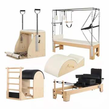 Weiße Eiche Maple Kernbett Fünf-teilige Pilates-Reformer-Ausrüstung Set