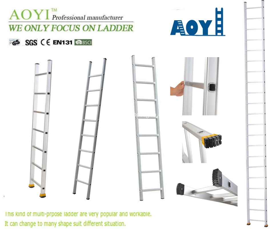 Aluminum single straight ladder