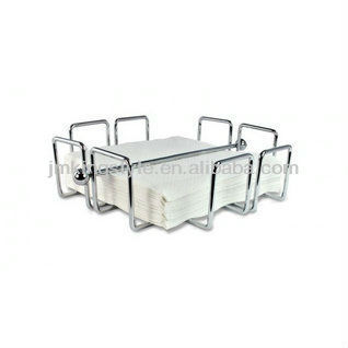 "Laid down" style chrome wire napkin holder with salt and pepper shaker