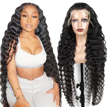 Raw Mink Indian Virgin Hair Glueless Body Wave Deep Wave Perruque Full Lace Human Hair Wigs Vendors