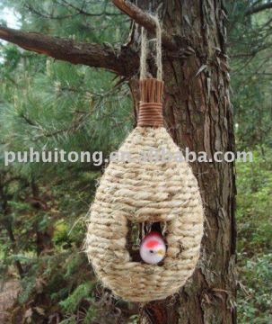 Outdoor hanging grass bird nest