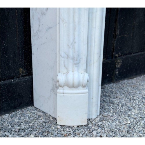 Antique-Style Ornate Fireplace Mantel with Floral Motif