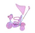 Kunststoff-Kinder-Dreirad mit Schubstange und Sonnenschirm