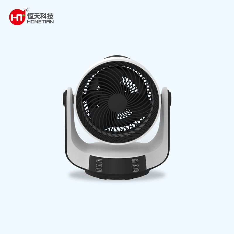 HONETIAN easy operation 3 gears wind speed 4 modes 9 timed white colour indoor plastics 8 inch 3 blades AC circulator table fan