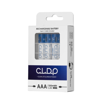 4pack CLDP 1.6V 500mWh Zn-Ni USB AAA rechargeable battery