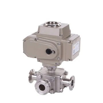 Sanitary Electric Full Bore Encapsulated 3way Ball Valve