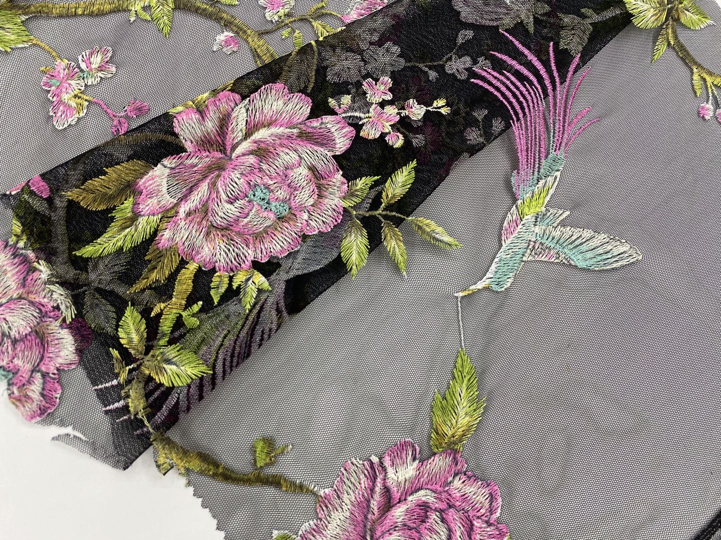Birds Embroidery Fabric