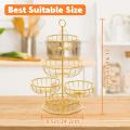 5 Tier Fruit Basket Bowl Kitchen Counter Large Capacity Metal Wire Countertop Vegetables Storage Rack Detachable Stand Holder