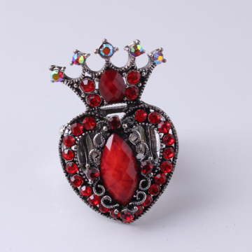 Vente chaude couronne rouge anneaux avec nombreux anneaux de Zircon rouge pour femmes Xld-843