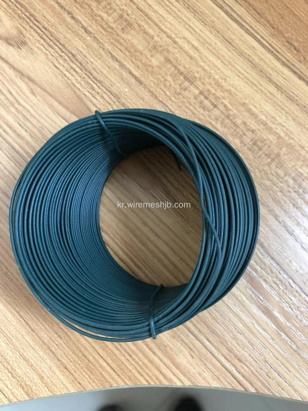 짙은 녹색 PVC Coted Iron Wire