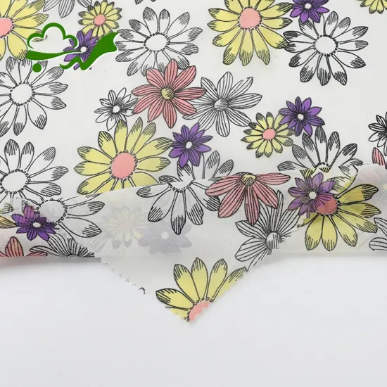 100D flower printed poly chiffon fabric