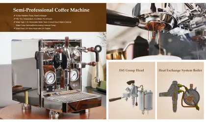 La Nuova Era Italian Coffee Maker - 9 Bar Electric Espresso Machine 220V