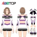 Uniformes de líderes de torcida de strass glitter personalizados