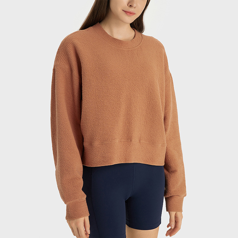 Krótki styl pullover luźne fitness sportowe bluzy kobiety