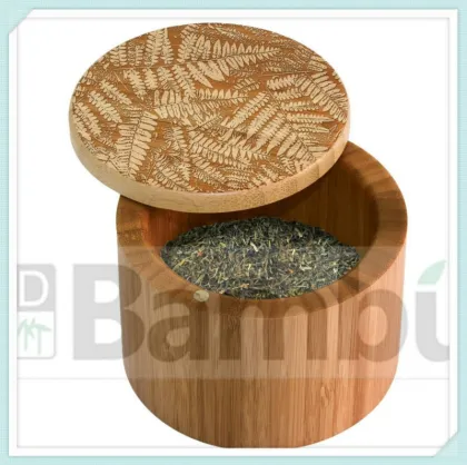 2014 -100% Pure Bamboo Round Salt Box---HOT!!!!