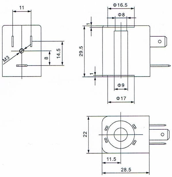 Overall dimension of Inner hole 9 mm copper solenoid valve coils