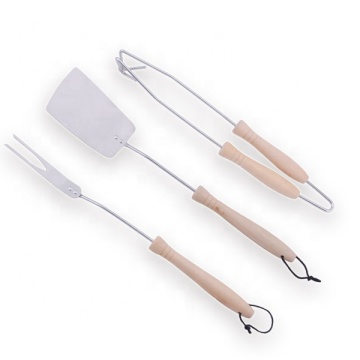 Houten handvat 3 -delige barbecueset
