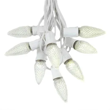 C9 Faceted Christmas String Light Warm White