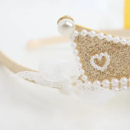 Kids Girls Glitter Headband Crown for Birthday Party