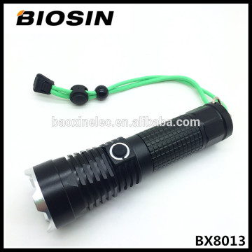 High quality aluminum high power rechargeable led flashlight